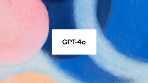 Open AI GPT-4o label on colored background.